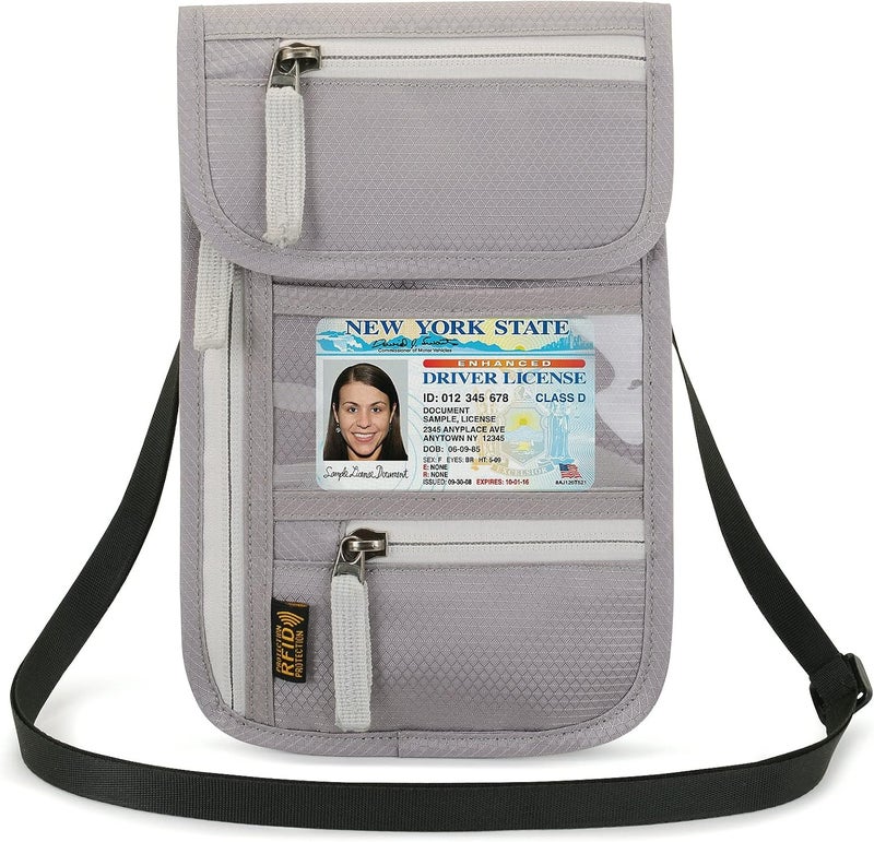 Arouselove Neck Wallet Lightweight RFID Blocking Waterproof Travel Pouch for Women Men - Image 1
